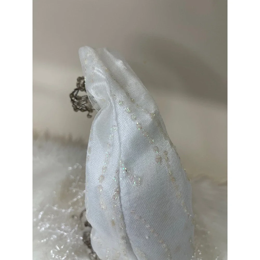 Vintage Dillard's‎ Trimmings Porcelain Santa Head White Hanging Decor With Box